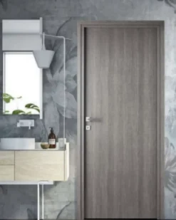 Porta la casa Bloc-porte fin de chantier Gris, H.204 l.83cm, réversible + poignée goccia chrome offerte