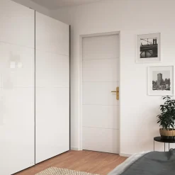 Bloc-porte Gravé prépeint H.204 x l.83 cm, poussant droit- New