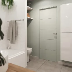 Bloc-porte Gravé prépeint H.204 x l.73 cm, poussant droit