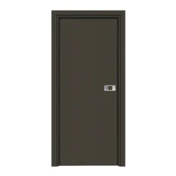 Reivilo Bloc-porte Miro avec poignée Exclusive grise, H.204 x l.63 cm, aspect cuir basalte