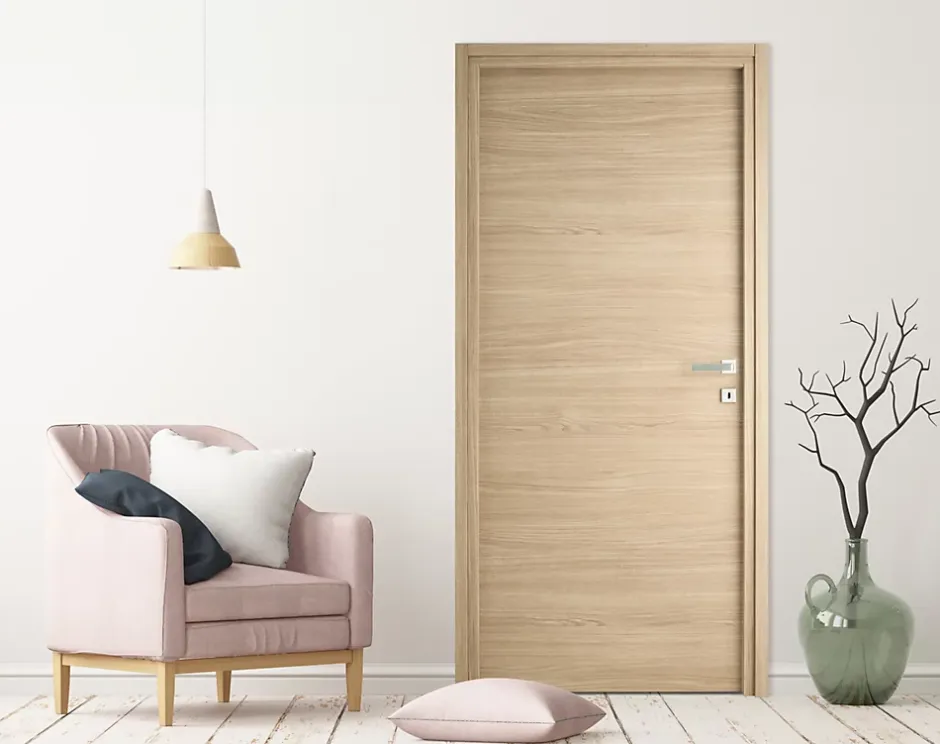 Bloc-porte Niméa chêne clair, H.204 x l.83 cm, poussant réversible