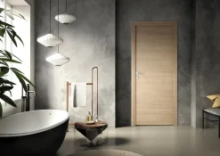 Bloc-porte Niméa chêne clair, H.204 x l.83 cm, poussant réversible