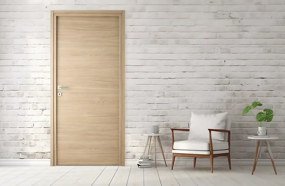 Bloc-porte Niméa chêne clair, H.204 x l.83 cm, poussant réversible