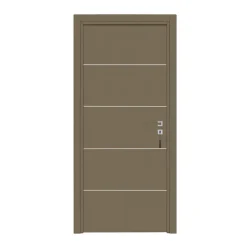 Bloc-porte pose fin de chantier Premium Seymour, H.204 x l.83 cm, aspect cuir lichen, réversible-Reivilo Outlet