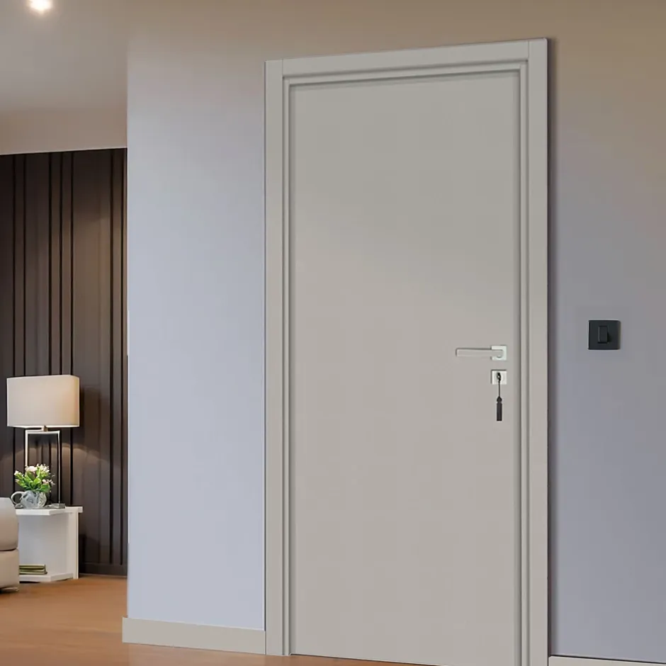 Bloc-porte pose fin de chantier Premium Miro, H.204 x l.63 cm, aspect cuir argile, réversible-Reivilo Outlet