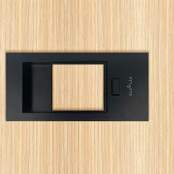 Reivilo Bloc-porte pose fin de chantier Premium Miro avec poignée Exclusive noire, H.204 x l.63 cm, aspect chêne clair, réversible