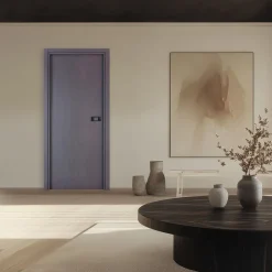 Reivilo Bloc-porte pose fin de chantier Premium Miro avec poignée Exclusive noire, H.204 x l.93 cm, aspect chêne cendré, réversible