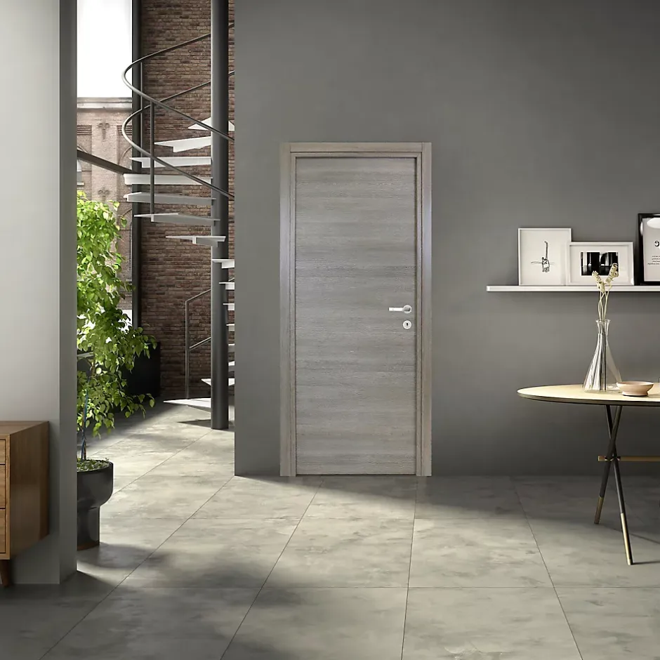 Bloc-porte Summa gris clair H.204 x l.73 cm, poussant gauche