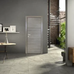 Bloc-porte Summa gris clair H.204 x l.83 cm, poussant droit