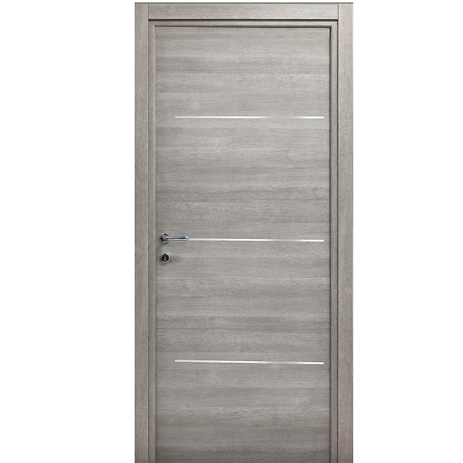 Bloc-porte Triaconta gris clair H.204 x l.83 cm, poussant droit