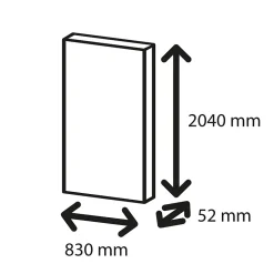 Bloc-porte Triaconta gris clair H.204 x l.83 cm, poussant droit