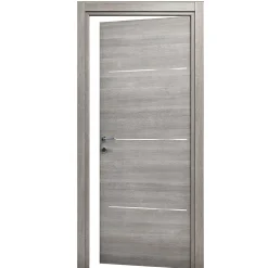 Bloc-porte Triaconta gris clair H.204 x l.83 cm, poussant droit