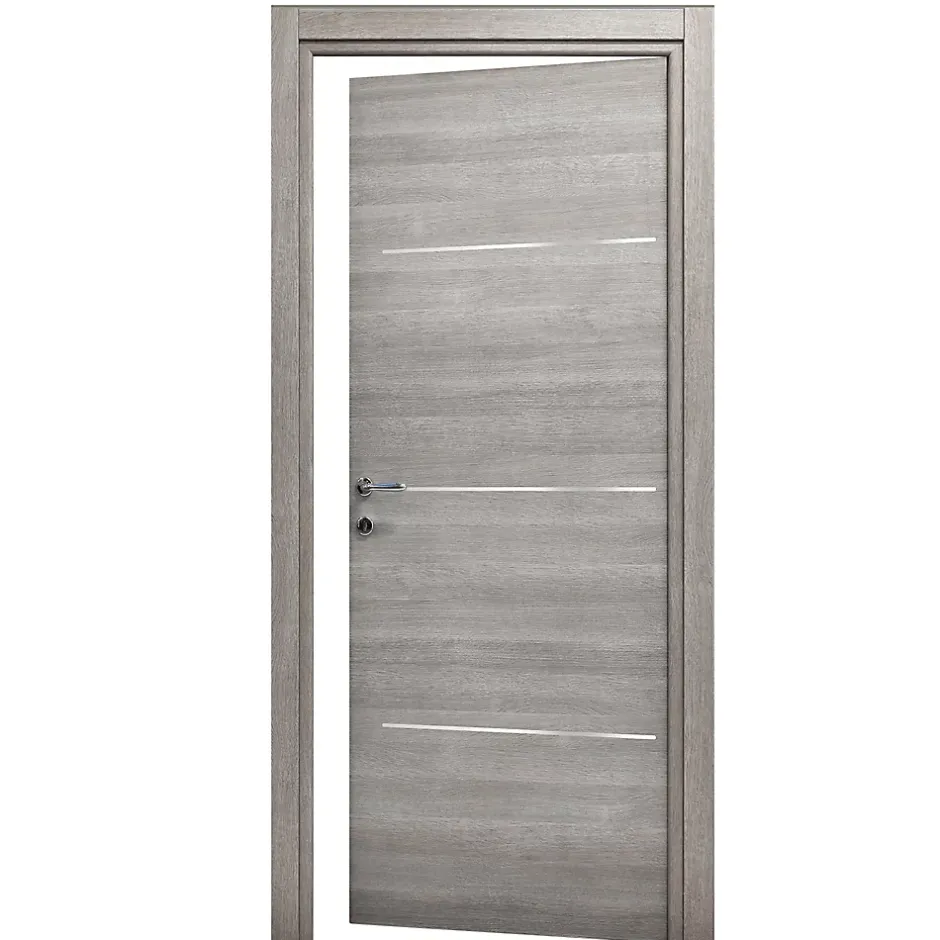 Bloc-porte Triaconta gris clair H.204 x l.83 cm, poussant droit