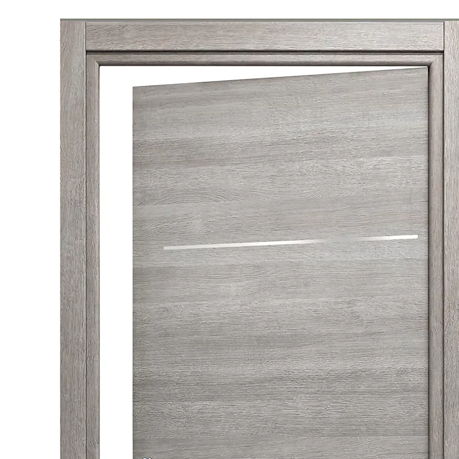 Bloc-porte Triaconta gris clair H.204 x l.83 cm, poussant droit