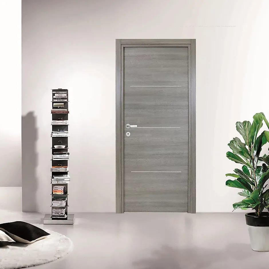 Bloc-porte Triaconta gris clair H.204 x l.83 cm, poussant droit