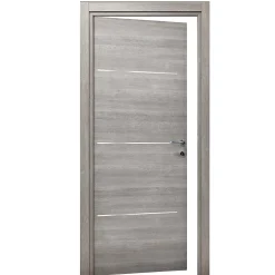 Bloc-porte Triaconta gris clair H.204 x l.73 cm, poussant gauche