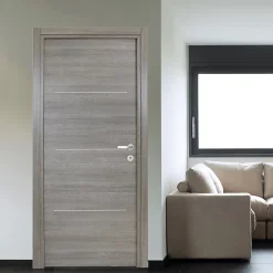 Bloc-porte Triaconta gris clair H.204 x l.73 cm, poussant gauche