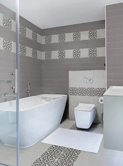 Pegane Boite de 24 Carreaux de ciment véritable 0,96m2 /Carreaux de ciment artisanaux pour sol et mur coloris gris - l.20 x L.20 cm