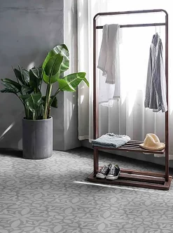 Pegane Boite de 24 Carreaux de ciment véritable 0,96m2 /Carreaux de ciment artisanaux pour sol et mur coloris gris - l.20 x L.20 cm