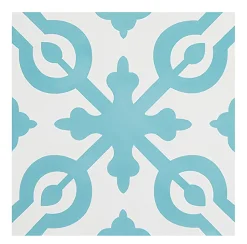 Boite de 24 Carreaux de ciment véritable 0,96m2 / Carreaux de ciment artisanaux coloris Bleu pour sol et mur - l.20 x L.20 cm-Pegane New