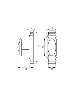 Thirard Boîtier de crémone en fonte et accessoires -
