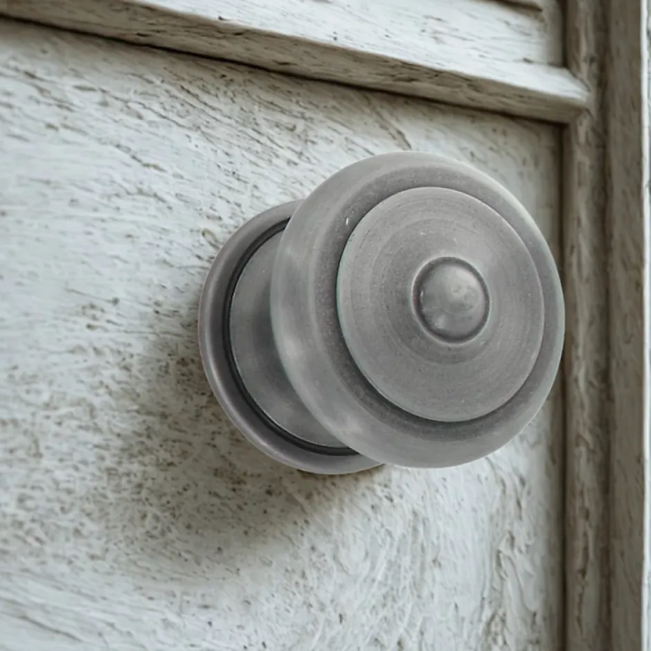 Secury-T Bouton Boule de porte d'entrée rustique argent antique