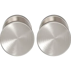 GoodHome Bouton de porte double champignon gris Ø. 48mm x l.48 x H. 44mm