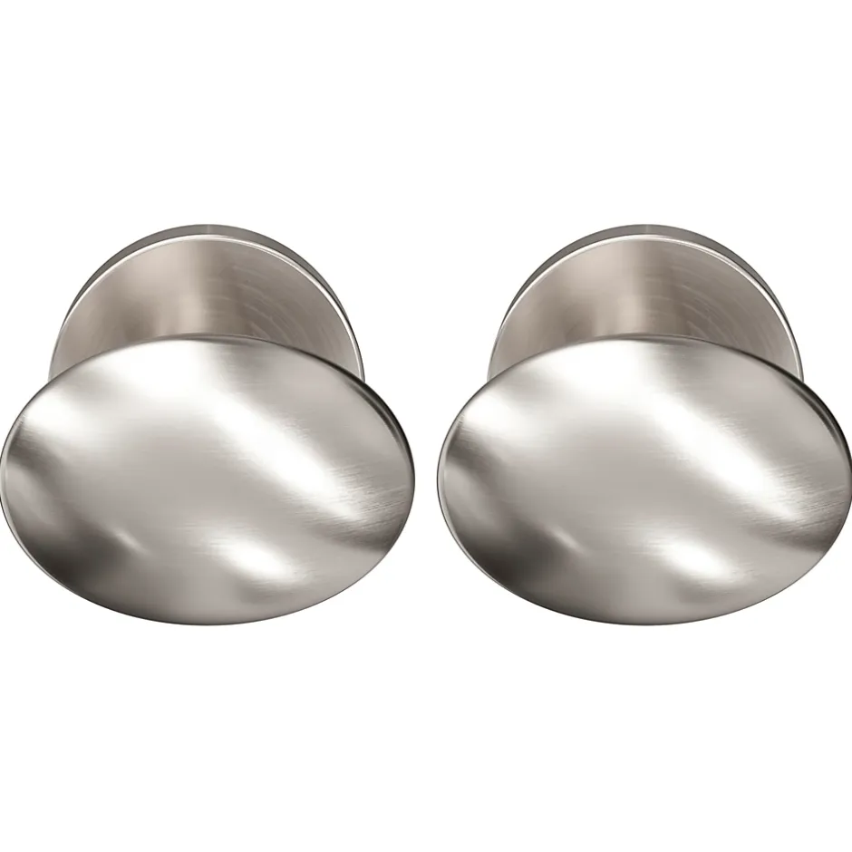 Bouton de porte double ovale gris Ø. 65mm x l.45 x H. 66mm-GoodHome