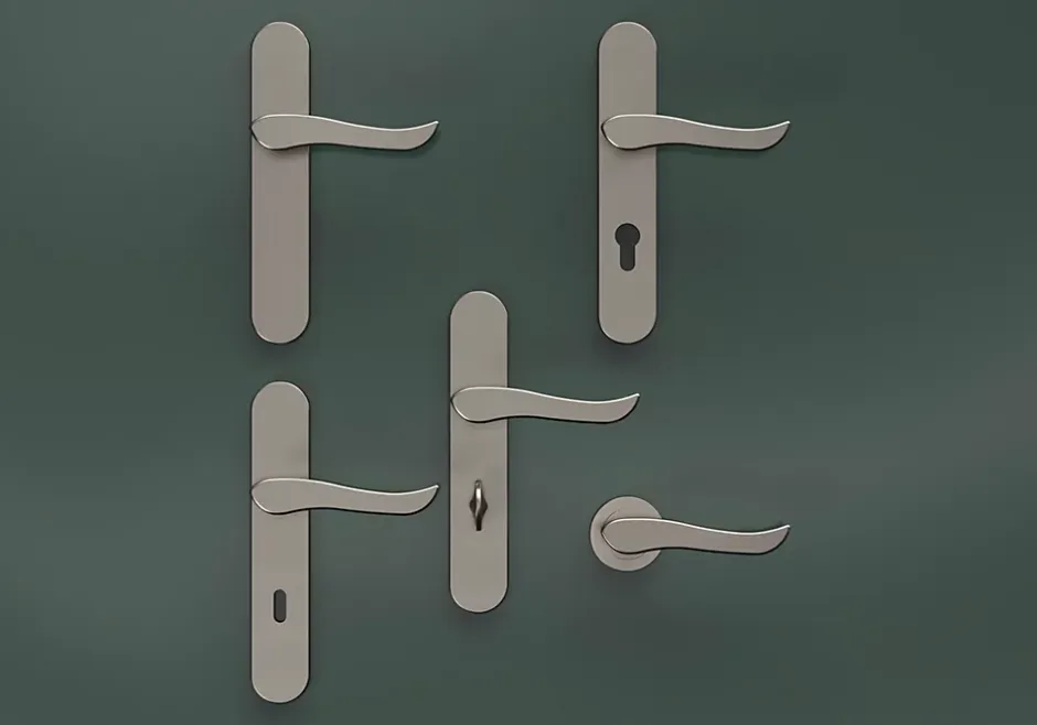 Bouton de porte double ovale gris Ø. 65mm x l.45 x H. 66mm-GoodHome