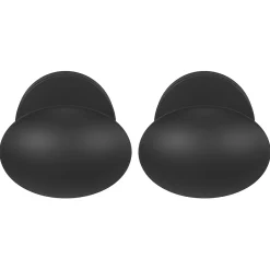 Bouton de porte double ovale noir Ø. 65mm x l.45 x H. 66mm-GoodHome Clearance