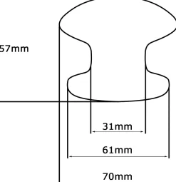 Hardwarexchange Bouton tirant de porte fixe D70 mm en aluminium Bronze poli - breveté - lot de 6 boutons