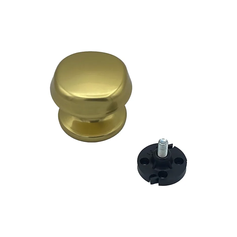 Bouton tirant de porte fixe D70 mm en aluminium Or poli - breveté-Hardwarexchange Discount