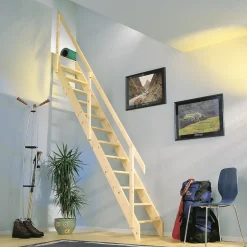 BPS Access Solutions BPS Deluxe Escalier gain de place Robuste Conception compacte 250 kg Load Rambarde Hauteur sous plafond jusqu'à 2,83 m