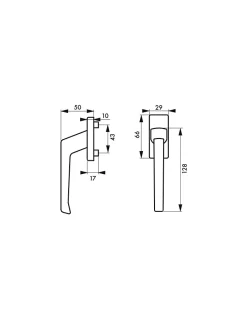 Thirard Béquille pour fenêtre, carré 7mm, avec vis de pose, blanc -