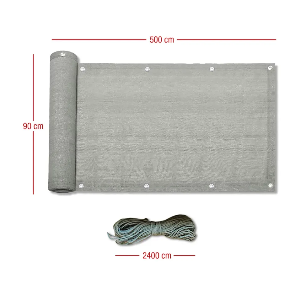 Brise-Vue de Balcon Polyéthylène Gris Pare Soleil 0,9x5 m Rebecca Mobili-Mobili Rebecca Best