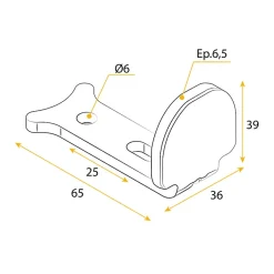 Tirard Butée d'Espagnolette, Composite et aluminium, Blanc, Arrêt pour Volet Battant