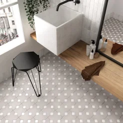 Cabochon sol / mur blanc brillant 3,4x3,4 cm Taco KASBAH WHITE-Aelle Carrelage Clearance