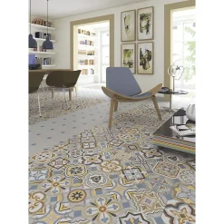 Eiffel art construction Cabochon sol / mur uni bleu 4x4 cm VODEVIL TACO DOME NUBE (vendu par boite de 100 pièces)