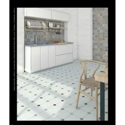 Eiffel art construction Cabochon sol / mur uni bleu 4x4 cm VODEVIL TACO DOME NUBE (vendu par boite de 100 pièces)