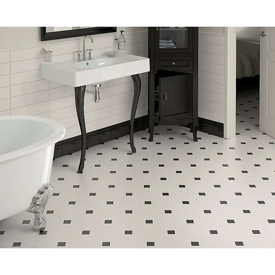 Cabochon sol / mur uni noir mate 4,6x4,6 cm TACO OCTAGON NEGRO-Aelle Carrelage Outlet