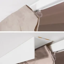 Quest Cache de tringle à rideau PVC 35x35mm, 2m, installation de la bande lumineuse LED, blanc