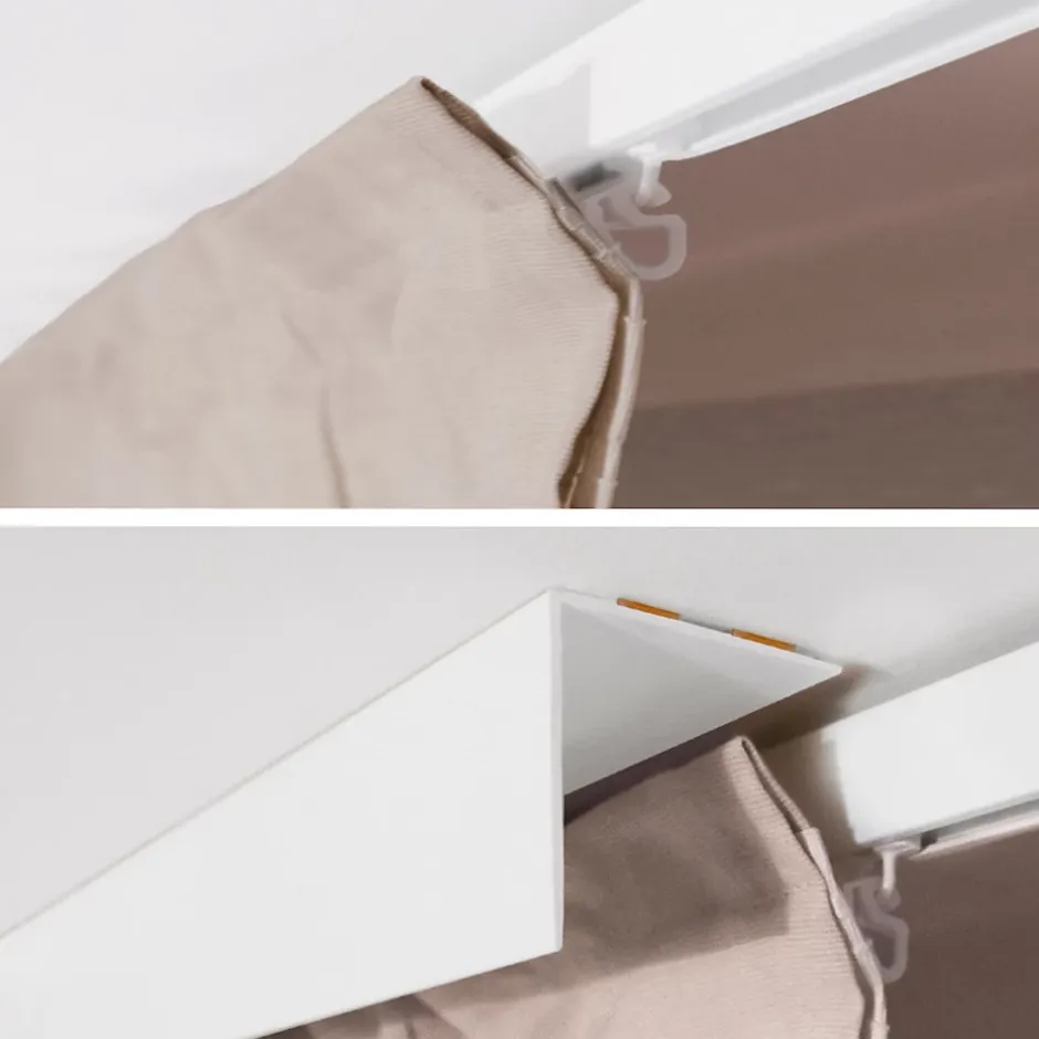 Quest Cache de tringle à rideau PVC 35x35mm, 2m, installation de la bande lumineuse LED, blanc