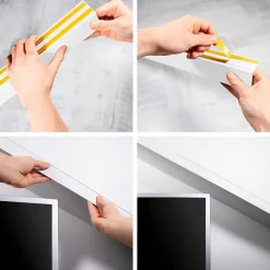 Cache de tringle à rideau PVC 30x30mm, 2m, installation de la bande lumineuse LED, blanc-Quest Clearance