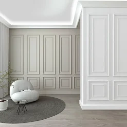 Eternal Parquet Cadre de plafond 100 ml avec prédisposition LED 60 x 80 x 2000 mm en polymères - polystructuré