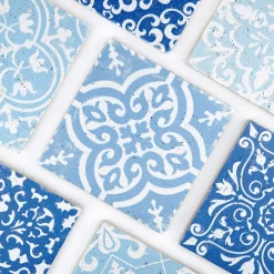 CARREAU BAROQUE BLEU 1 PIÈCE 10 x 10 CM CASA LINEA-Casa Linéa New