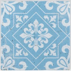CARREAU BAROQUE BLEU 1 PIÈCE 10 x 10 CM CASA LINEA-Casa Linéa New