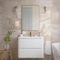 GoodHome Carreau en travertin sol et mur L.60 x l.20 cm x ép.10 mm, Travertino