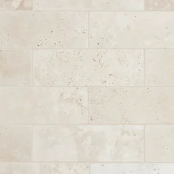 GoodHome Carreau en travertin sol et mur L.60 x l.20 cm x ép.10 mm, Travertino