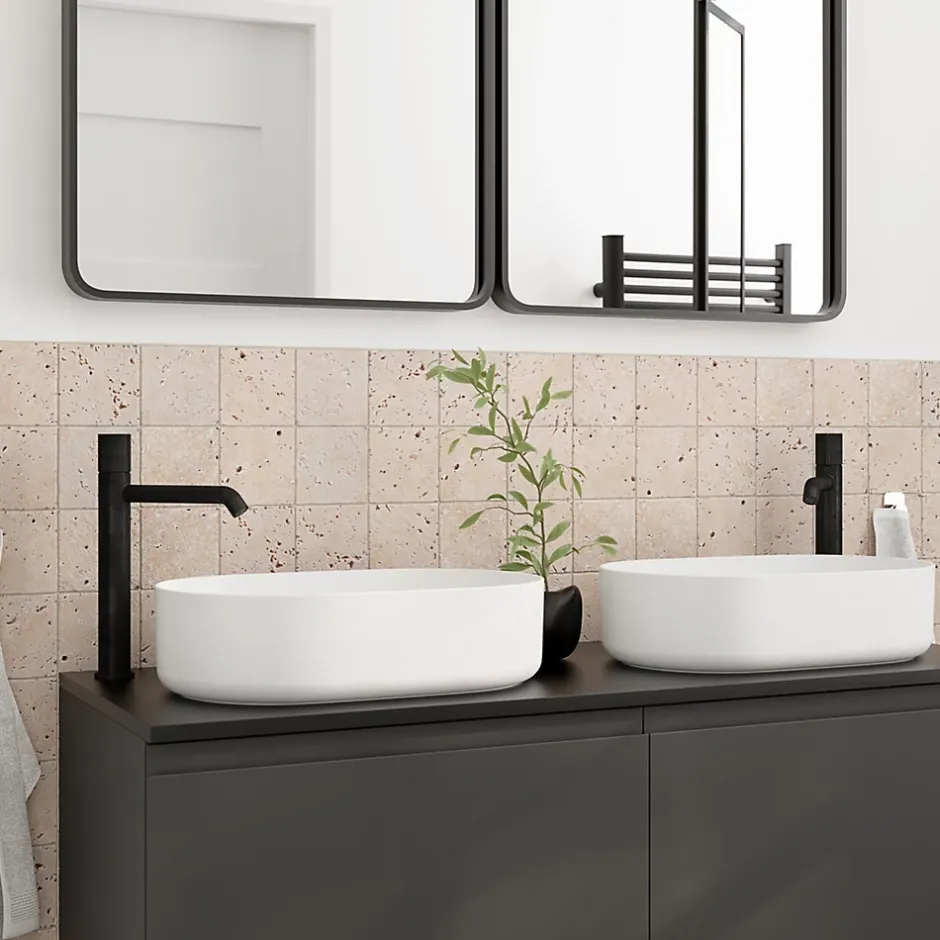 Carreau en travertin sol et mur L.10 x l.10 cm x ép.10 mm, Travertino-GoodHome New