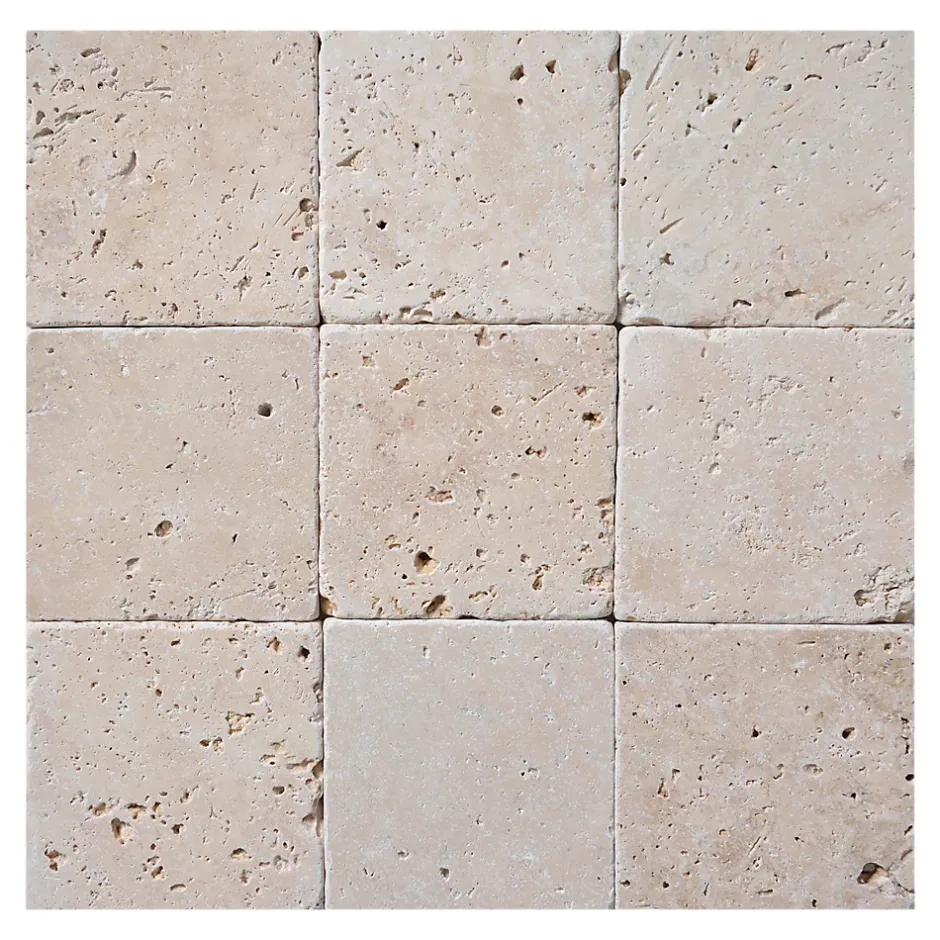Carreau en travertin sol et mur L.10 x l.10 cm x ép.10 mm, Travertino-GoodHome New